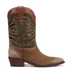 Sam Edelman Rylin Cowboy Boots in Light Terra Suede